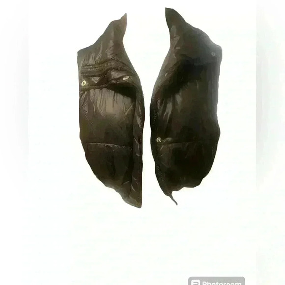 Daisy Puffer sleeveless jacket with front zipper & snaps elastic waist size med - Picture 2 of 5